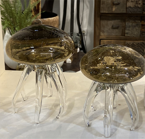 111 Amber jellyfish - Meduse H.15cm